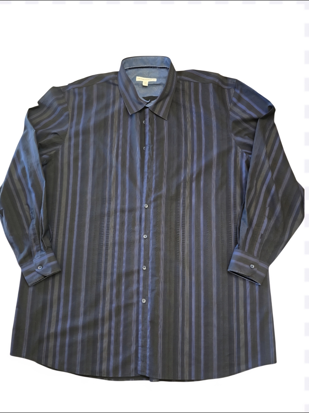 PRONTO UOMO Men's Black Shirt with Blue Stripe Detail Sz 3XLT